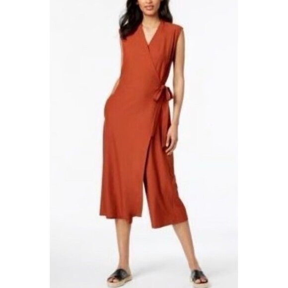 Eileen Fisher Lightweight Stretch Jumpsuit Sz S Dress Casual Travel Summer Beach - Picture 1 of 7